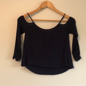 One❤️ Clothing Los Angelos Navy Blue Top